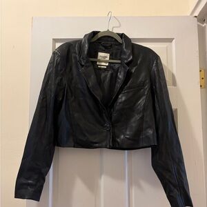 Abercrombie Cropped Leather Jacket